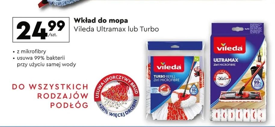 Wkład do mopa ultramax Vileda promocja w Biedronka