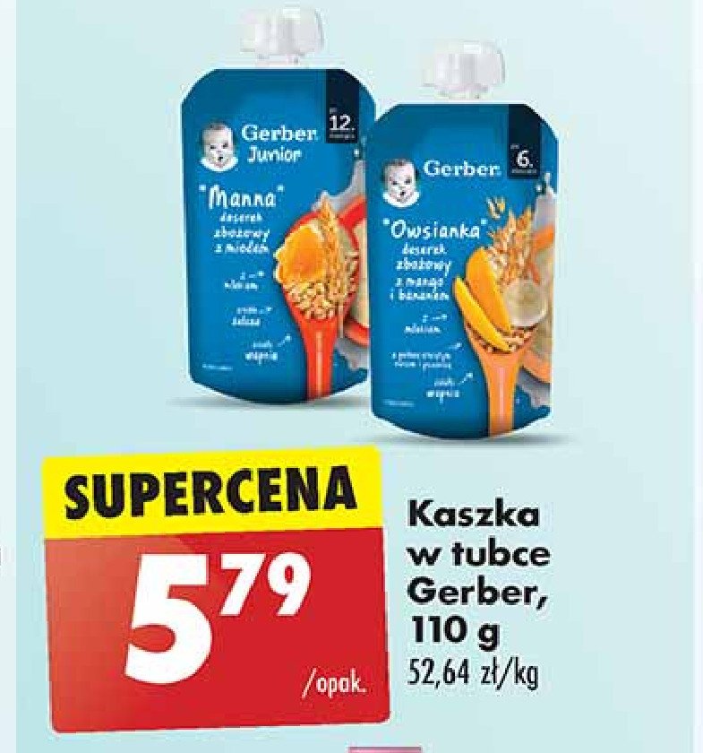 Owsianka 5 zbóż Gerber promocja w Biedronka