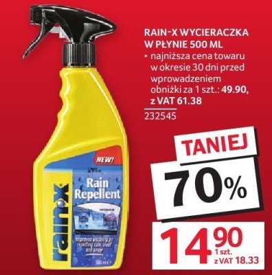 Wycieraczka Rain-X w płynie 500ml promocja w Selgros