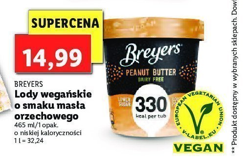 Lody wegańskie o smaku masła orzechowego 330 Breyers delights promocja