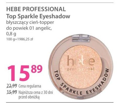 Cień-topper HEBE PROFESSIONAL Top Sparkle Eyeshadow błyszczący do powiek 01 angelic promocja w Hebe