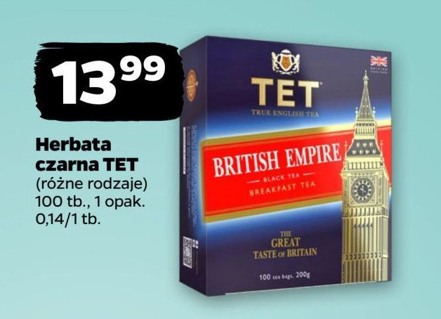 Herbata czarna liściasta Tet british empire promocja