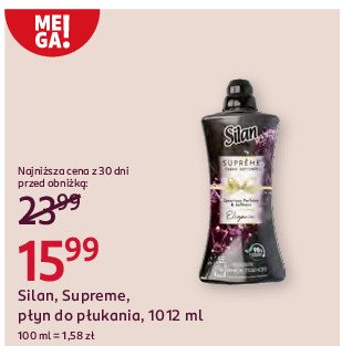 Płyn do płukania elegance Silan supreme promocja w Rossmann