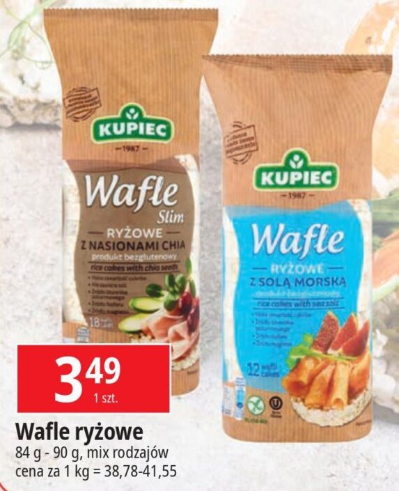 Wafle ryżowe z nasionami chia Kupiec promocja