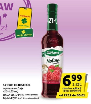 Syrop Herbapol Malina z sokiem i witaminą C promocja w Euro Sklep