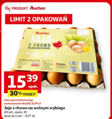 Jaja z chowu na wolnym wybiegu promocja w Auchan