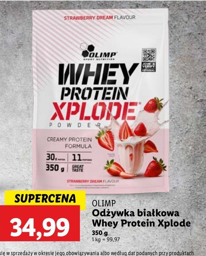 Odżywka białkowa xplode truskawka Olimp whey protein promocja