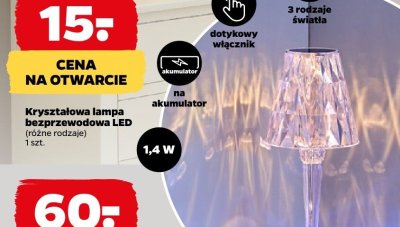 Kryształowa lampa bezprzewodowa LED promocja w Netto