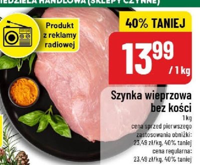 Szynka wieprzowa bez kości promocja w POLOmarket