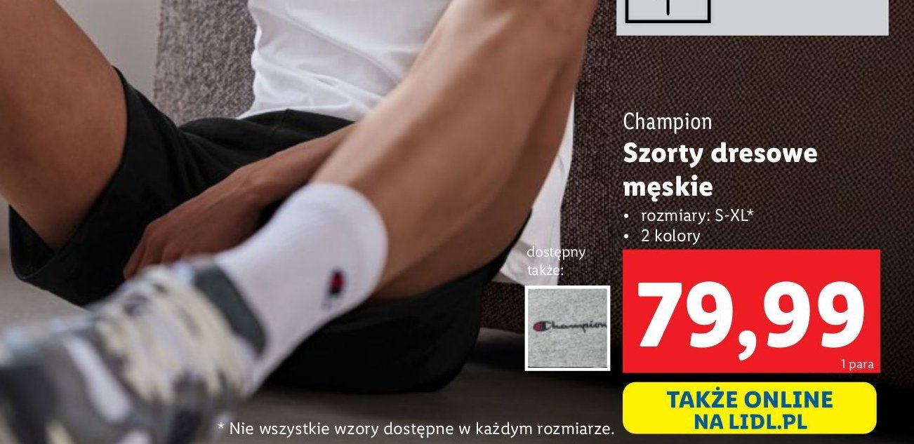 Szorty dresowe męskie s-xl Champion promocja w Lidl