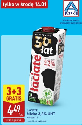Mleko 3,2% UHT promocja w Aldi