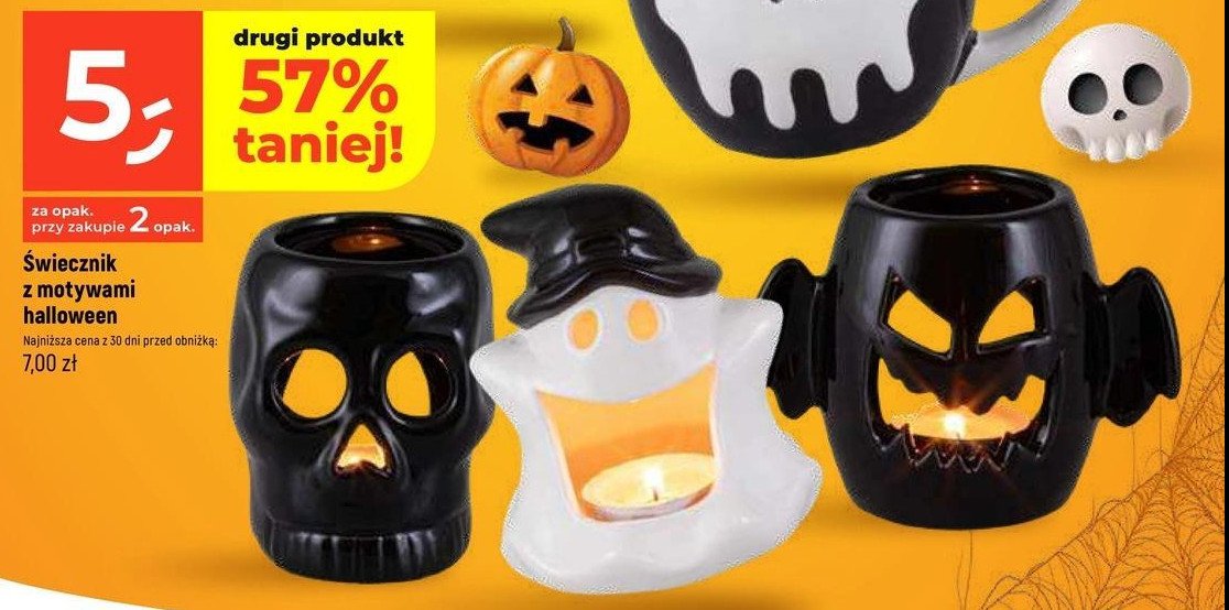 Świecznik ceramiczny halloween promocja