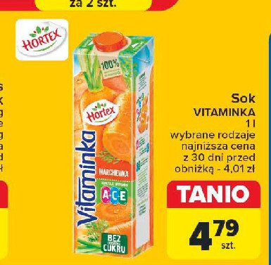 Sok marchew Hortex vitaminka promocja