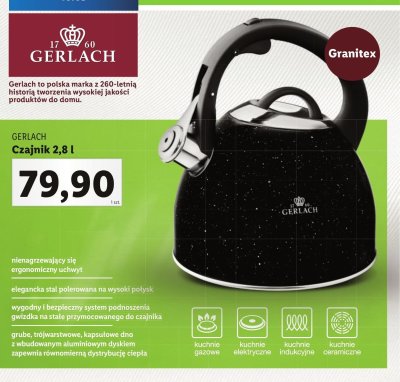 Czajnik granitex 2.8 l Gerlach promocja