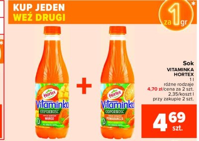 Sok marchew-jabłko-banan-mango Hortex vitaminka promocja