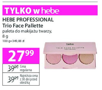 Paleta do konturowania trio face palette Hebe professional promocja