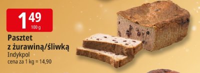 Pasztet z żurawiną / śliwką Indykpol promocja w Leclerc