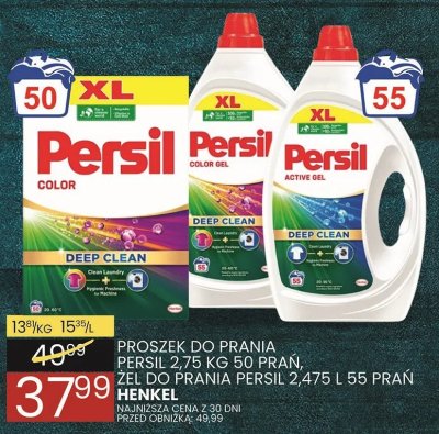 Proszek do prania Persil Color 2,75kg 50 prań / żel do prania Persil 2,475l 55 prań Henkel promocja w Wafelek