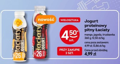 Jogurt proteinowy pitny Łaciaty mango promocja w Żabka
