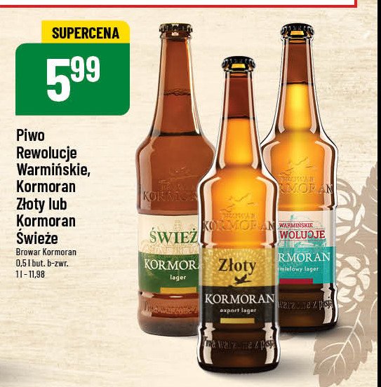 Piwo Kormoran złoty export lager promocja