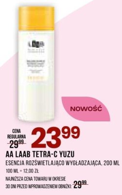 Esencja rozświetlająca AA LABO Secrets Yuzu wygladzająca promocja w Drogerie Natura