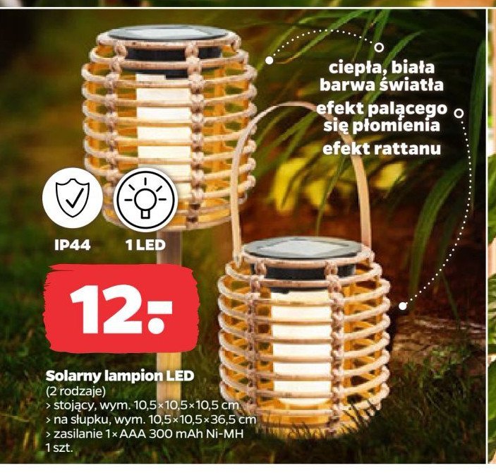 Lampion solarny 10.5 x 10.5 x 10.5 cm promocja w Netto