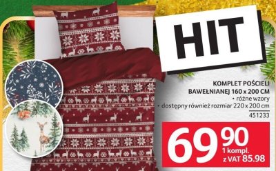 Komplet pościeli bawełnianej 160 x 200 cm promocja w Selgros