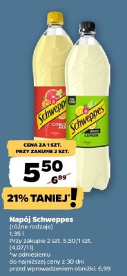 Napój Schweppes (różne rodzaje) 1,35 l promocja w Netto