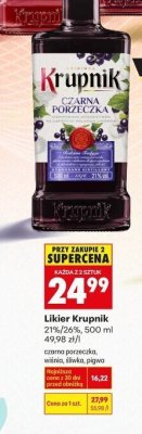 Likier Krupnik czarna porzeczka 21% 500 ml promocja w Biedronka