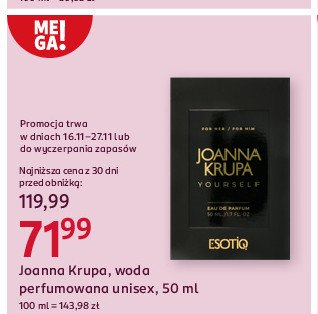 Woda perfumowana Joanna krupa yourself promocja w Rossmann