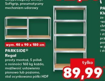 Rega艂 5 p贸艂ek 90 x 180 x 40 cm Parkside promocja