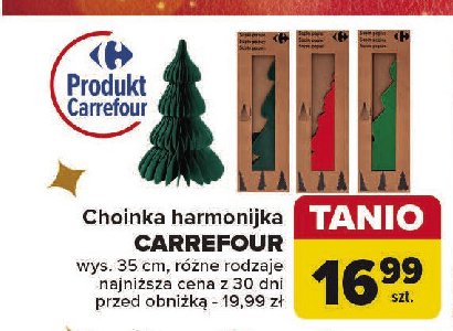 Choinka harmonijka 35 cm Carrefour promocja w Carrefour