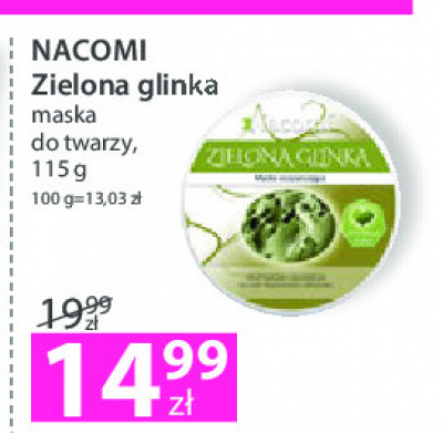 Maska oczyszczaj膮ca zielona glinka Nacomi promocja