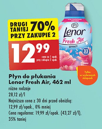 Płyn do płukania pink blossom LENOR FRESH AIR EFFECT promocja