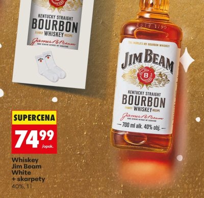 Whiskey Jim Beam White + skarpety promocja w Biedronka