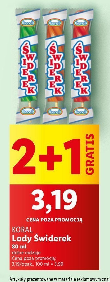 Lody waniliowe w polewie sorbetowej tropikalnej Koral 艣widerek promocja