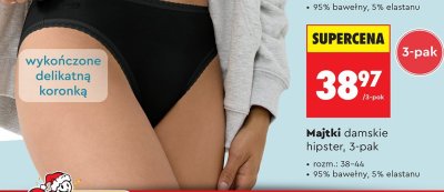 Majtki damskie hipster, 3-pak promocja w Biedronka