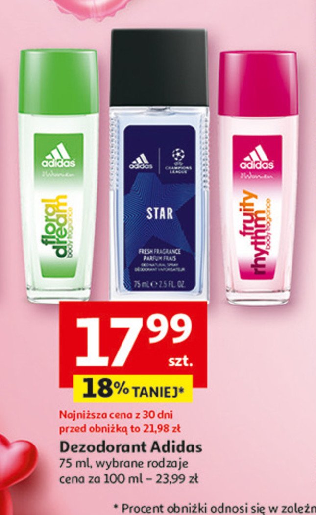 Dezodorant Adidas floral dream Adidas cosmetics promocja w Auchan