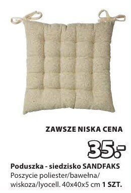 Poduszka siedzisko SANDFAKS promocja w Jysk
