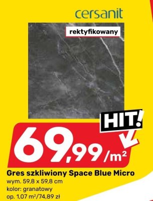 Gres szkliwiony Space Blue Micro Cersanit promocja w Bricomarche