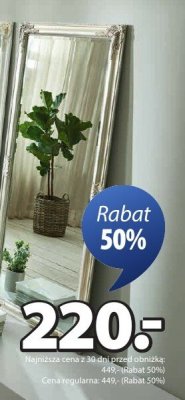 Lustro stojące w ramie promocja w Jysk