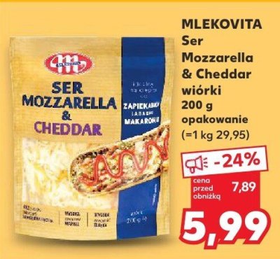Ser Mozzarella & Cheddar, wiórki 200 g promocja w Kaufland