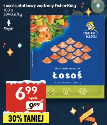 Łosoś sałatkowy wędzony Fisher King promocja w Delikatesy Centrum