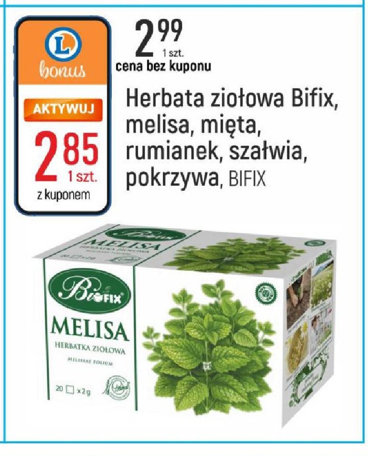 Herbatka ziołowa szałwia Bifix promocja