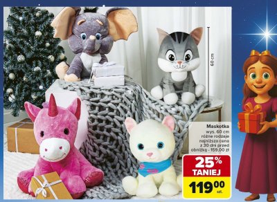 Maskotka pluszowa wys. 60 cm różne rodzaje promocja w Carrefour