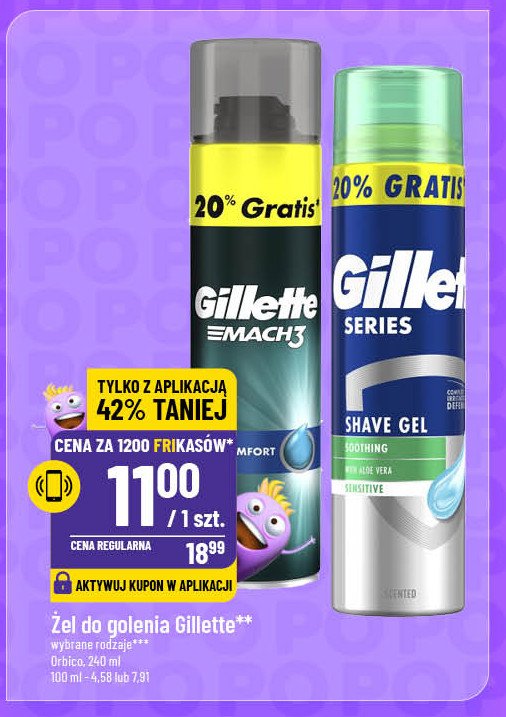 Żel do golenia extra comfort Gillette mach3 promocja