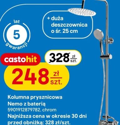 Kolumna prysznicowa Nemo z baterią chrom promocja w Castorama