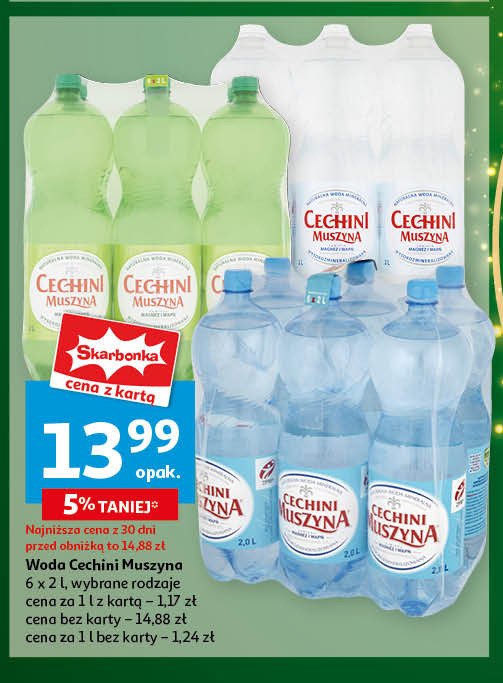 Woda wysokonasycona Muszyna cechini promocja w Auchan