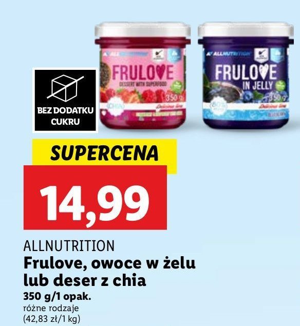 Deser truskawkowo-malinowy z nasionami chia Allnutrition frulove promocja