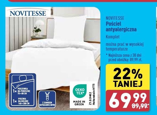 Komplet pościeli antyalergicznej 140 x 200 + 70 x 80 cm Novitesse promocja